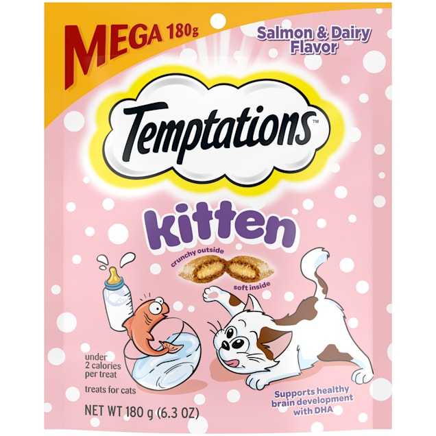 Temptations Salmon and Dairy Flavor Crunchy and Soft Kitten Treats, 6.3 oz. - Carousel image #1