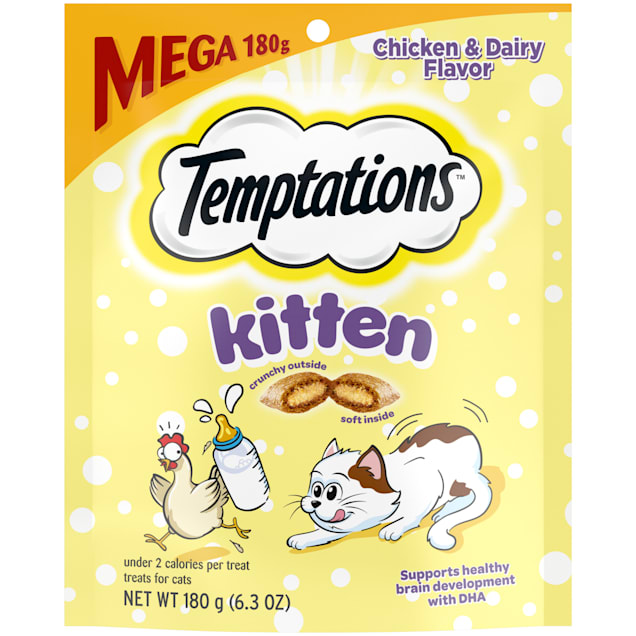 Temptations Chicken and Dairy Flavor Crunchy and Soft Kitten Treats, 6.3 oz. - Carousel image #1