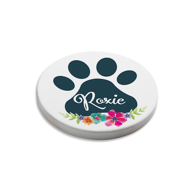 Custom Personalization Solutions Paw Print Round Car Drink Coaster for Dogs