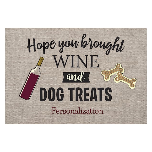 Personalized Doo Cute Dog Doormat Hope You Brought Wine and Dog Treats Doormat