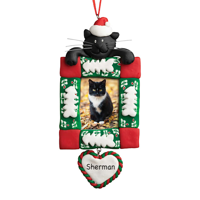 Custom Personalization Solutions Black Cat Picture Frame Personalized Christmas Tree Ornament - Carousel image #1