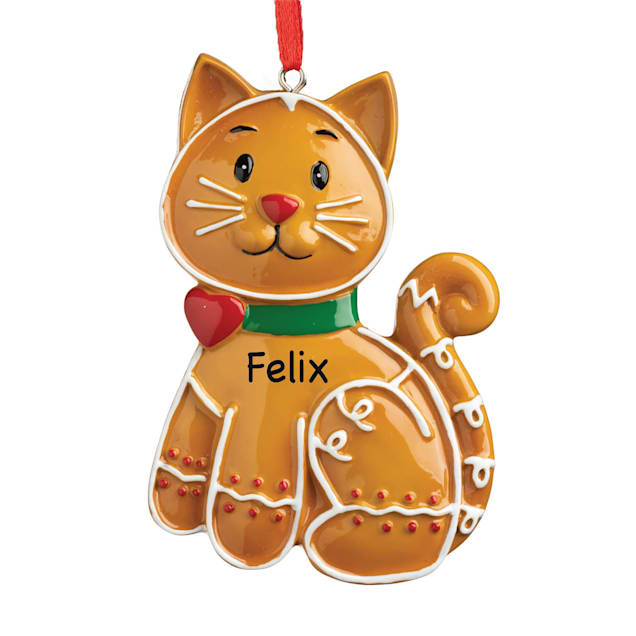 Custom Personalization Solutions Gingerbread Cat Personalized Christmas Tree Ornament - Carousel image #1