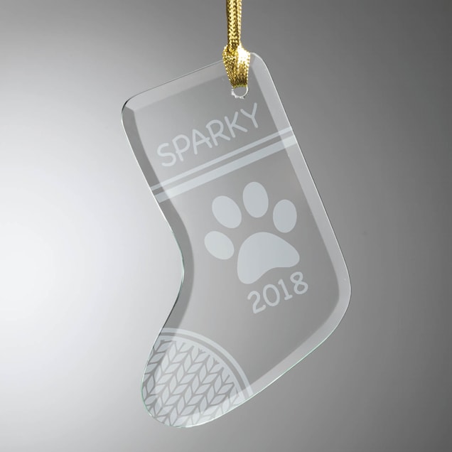 Custom Personalization Solutions Paw Print Personalized Christmas Tree Ornament - Carousel image #1