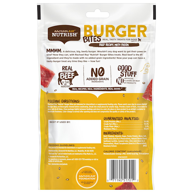 Rachael Ray Nutrish Burger Bites Beef Recipe With Bison Dog Treats