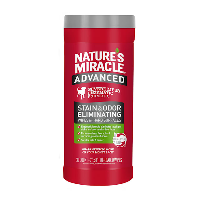 Nature's Miracle Advanced Platinum Stain & Odor Eliminator Wipes for Dogs, Count of 30 - Carousel image #1