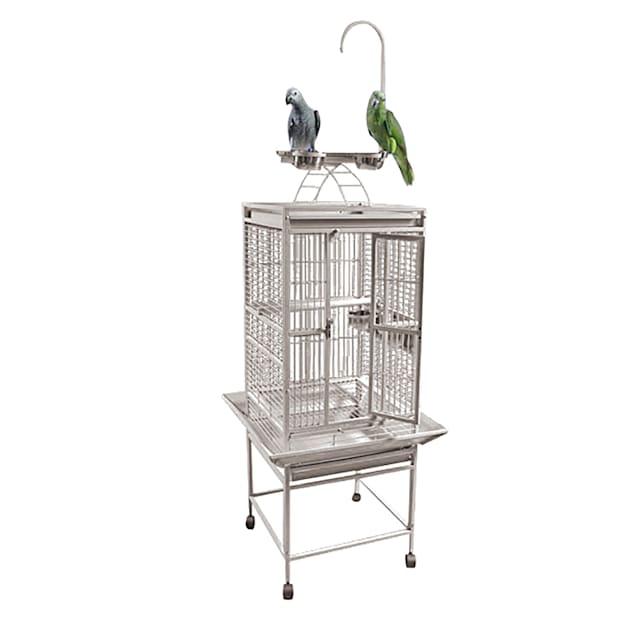 A&E Cage Company Playtop Cage in Stainless Steel, 18" L X 18" W X 54" H - Carousel image #1