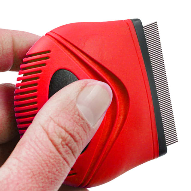 Pet Life Grazer Red Handheld Travel Grooming Cat and Dog Flea
