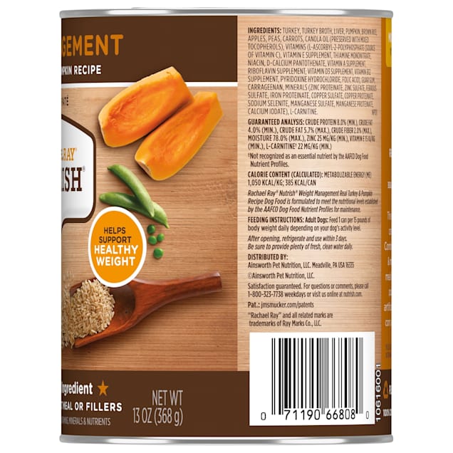 Rachael Ray Nutrish Weight Management Real Turkey Pumpkin Recipe