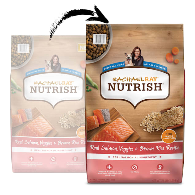 Rachael Ray Nutrish Real Salmon, Veggies & Brown Rice Recipe Premium Dry Dog Food, 26 lbs. - Carousel image #1