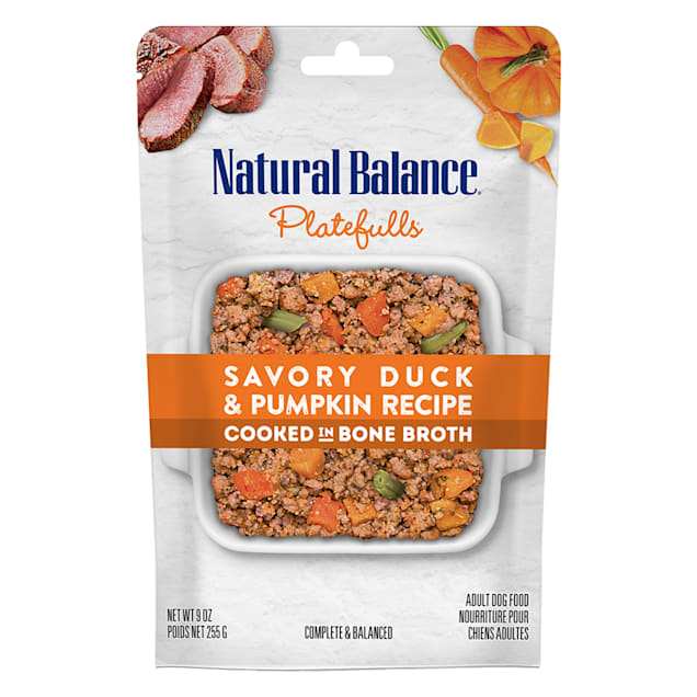 Natural Balance Platefulls Savory Duck Pumpkin Recipe Wet Dog Food 9 oz. Case of 12