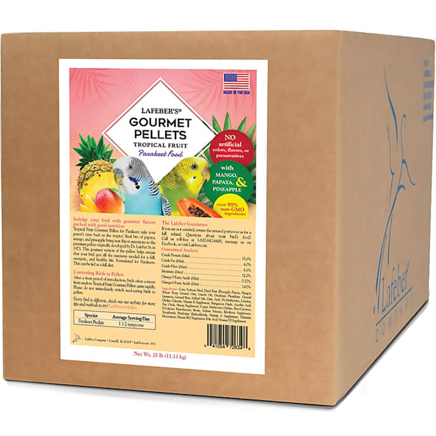 Lafeber's Tropical Fruit Pellets Parakeet Dry Food, 25 lbs. - Carousel image #1