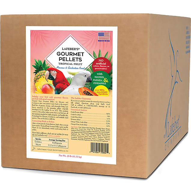 Lafeber's Tropical Fruit Pellets Macaw & Cockatoo Dry Food, 25 lbs. - Carousel image #1