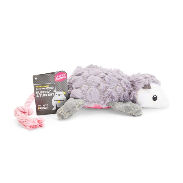 Leaps Bounds Tough Opossum with Rubber Belly Dog Toy
