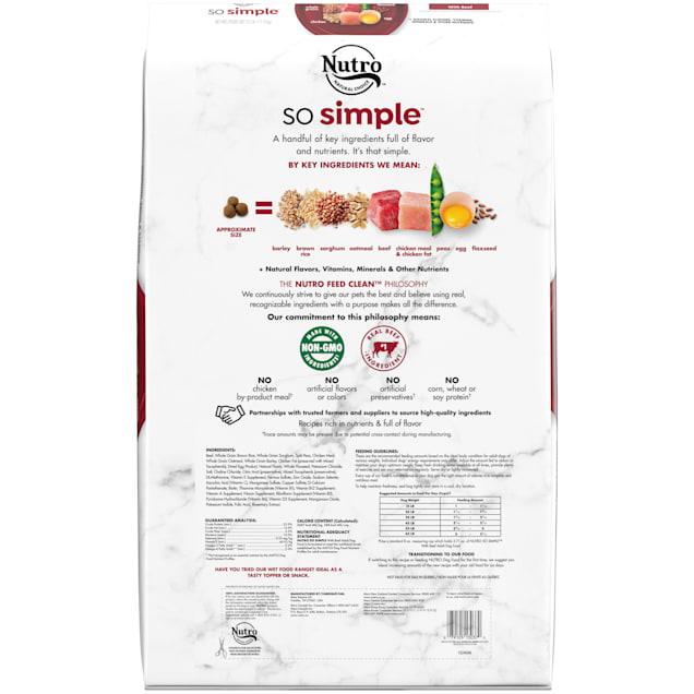 Nutro dog online food nutrition facts