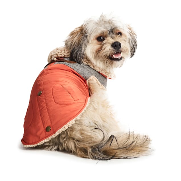 Hotel Doggy Orange Sherpa Dog Coat, X-Small - Carousel image #1