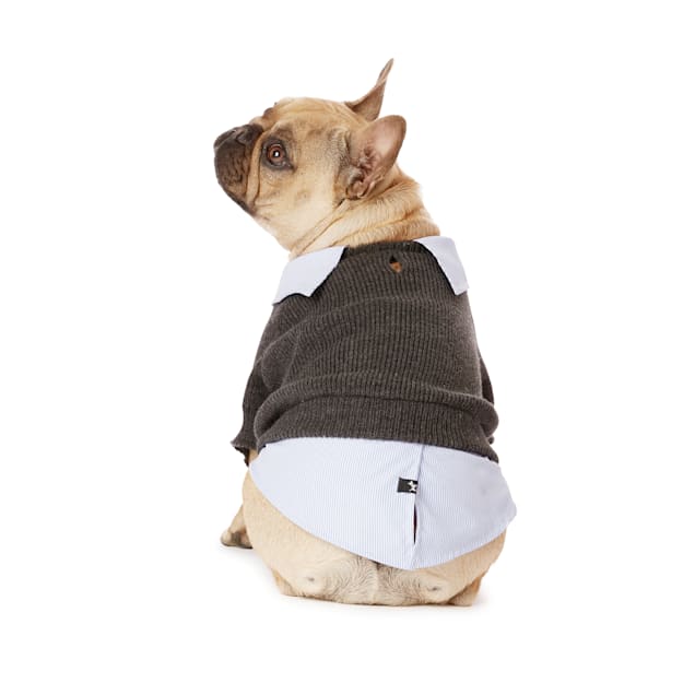Hotel Doggy Gray Fooler Dog Sweater, X-Small - Carousel image #1