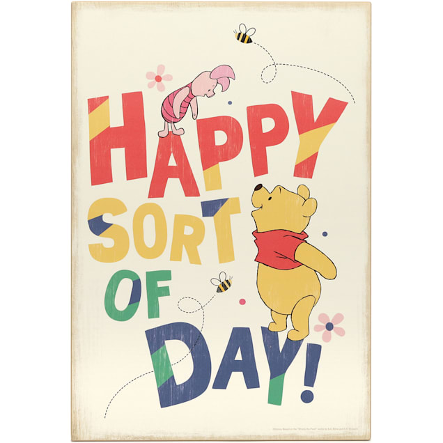 Open Road Brands Disney's Winnie the Pooh Happy Sort of Day Wood Wall Decor