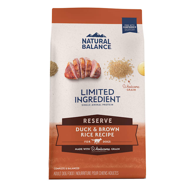 Natural Balance Limited Ingredient Adult Dry Dog Food with Healthy Grains Reserve Duck Brown Rice Recipe 4 lbs