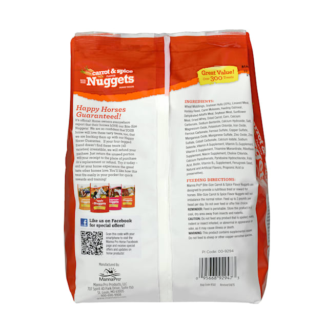 Manna Pro Carrot & Spice Flavored Bite-Size Nuggets, 4 lbs.