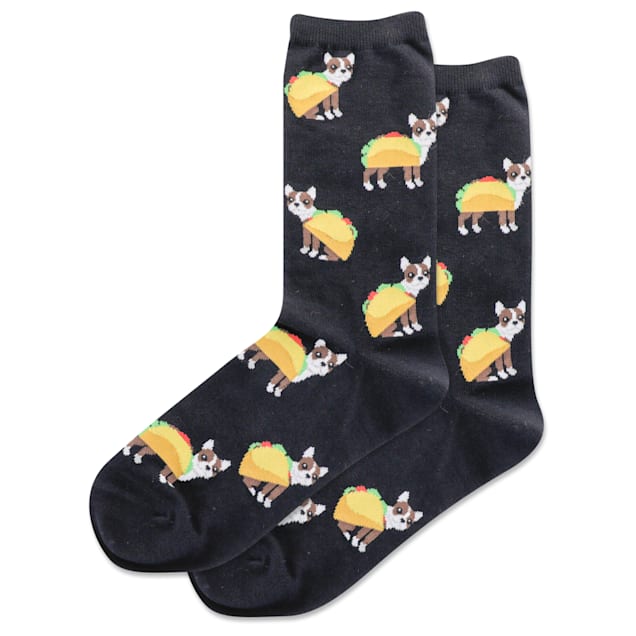 HOTSOX Women's Taco Terrier Crew Socks - Carousel image #1
