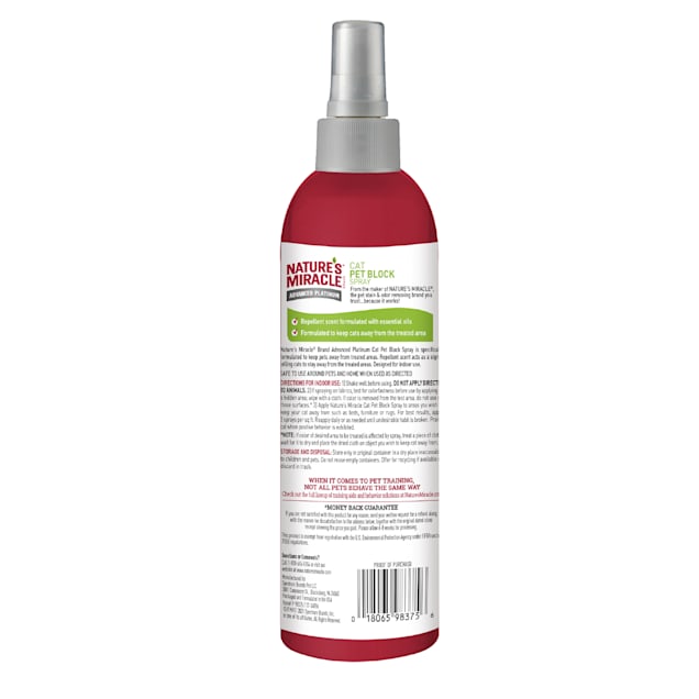 Nature s Miracle Advanced Platinum Cat Pet Block Repellent Spray 8 oz