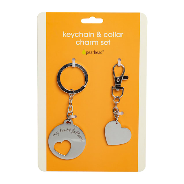 Pearhead Metal Keychain and Dog Collar Charm Set