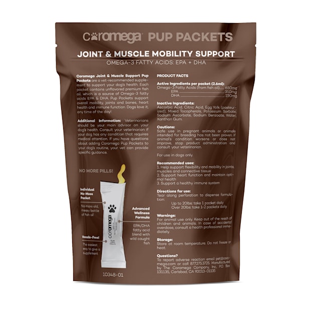 Coromega Pup Packets Joint & Muscle Mobility Support for Dogs ...