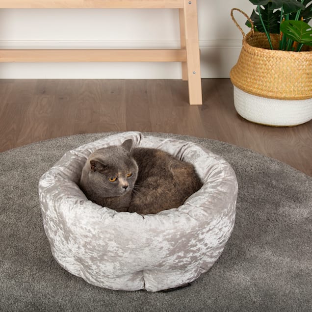 Silver velvet sale dog bed