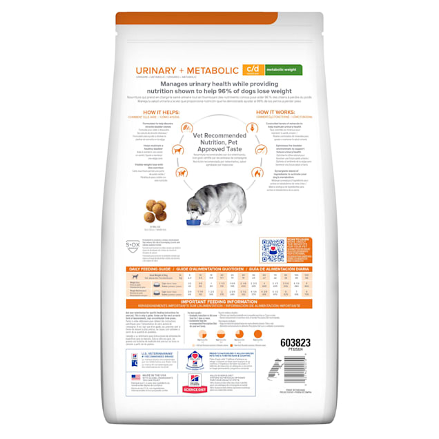 Hill s Prescription Diet C D Multicare Metabolic Urinary Care Chicken Flavor Dry Dog Food 24.5 lb Bag