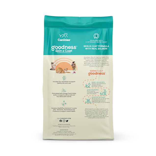 Canidae Goodness for Skin Coat Formula with Real Salmon Dry Cat Food 5 lbs