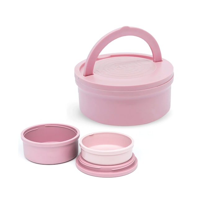 KindTail Pink Portable Food Storage Dog Bowl 3.75 Cups