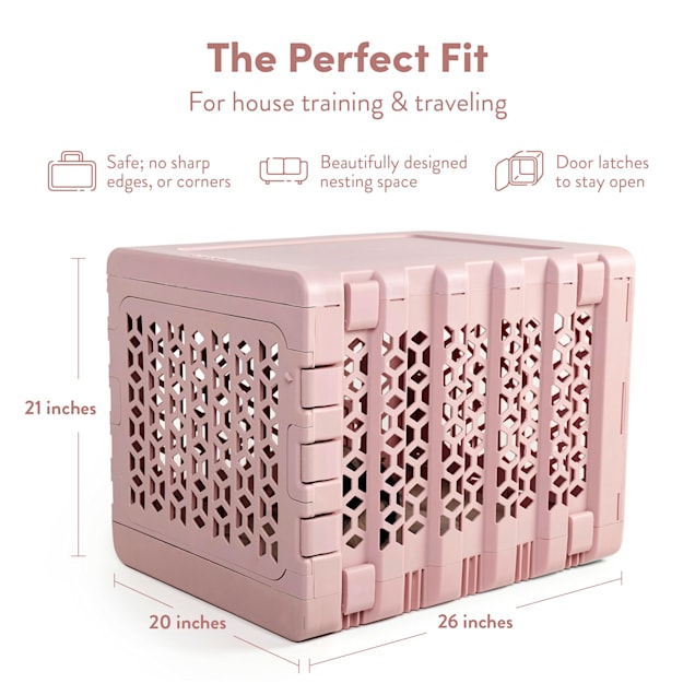 KindTail PAWD Collapsible Pet Crate Pink