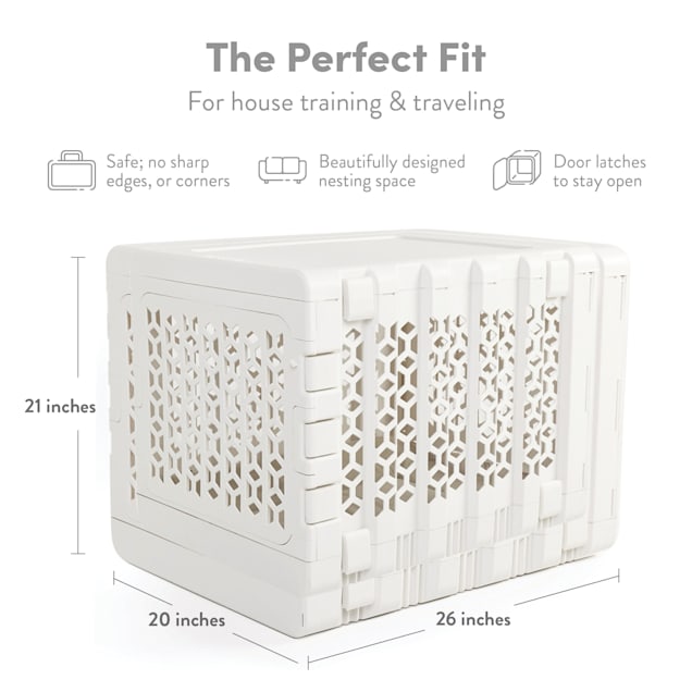 Collapsible plastic dog shop crate