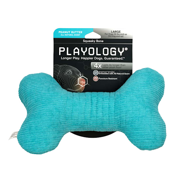 Playology Plush Bone Beef Scented Dog Toy - Medium