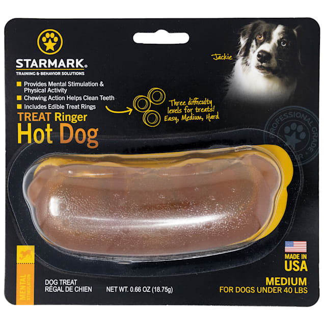 Starmark Treat Ringer Hot Dog Toy, Medium, Petco