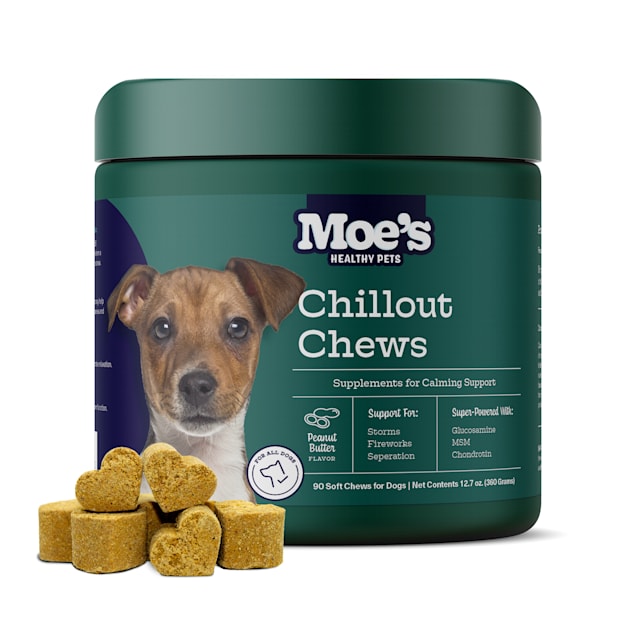 Moe's Healthy Pets Peanut Butter Chillout Bites Dog Supplement, Count of 90 - Carousel image #1