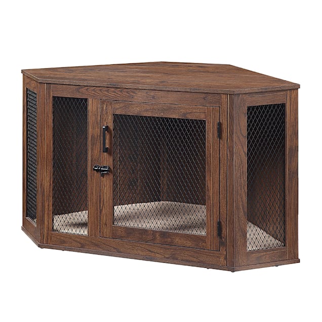 UniPaws Crate with Cushion and Tray for Dogs for Room Corners 44.88 L X 23.62 W X 26.14 H