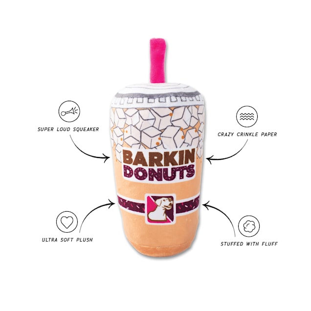 Wagsdale Barkin Donut Iced Coffee Plush Dog Toy, Medium