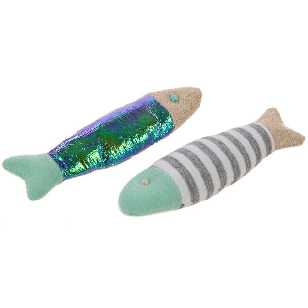 Petlinks Flipper Fish Catnip Silvervine Cat Toy Small Set of 2