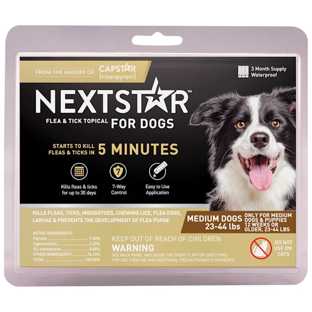 Nextstar Flea & Tick Topical Prevention for Dogs 23-44 lbs., 3 Month Supply - Carousel image #1
