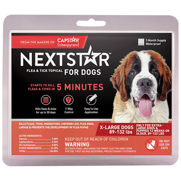 Nextstar Flea & Tick Topical Prevention for Dogs 89-132 lbs., 3 Month Supply - Carousel image #1