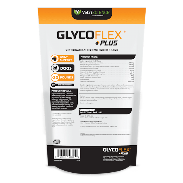 VetriScience GlycoFlex Plus Small Breed Joint Support Duck Flavor