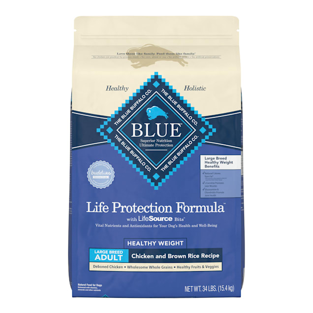 Blue Buffalo Blue Life Protection Natural Chicken and Brown Rice Healthy Weight Large Breed Adult Dry Dog Food, 34 lbs. - Carousel image #1