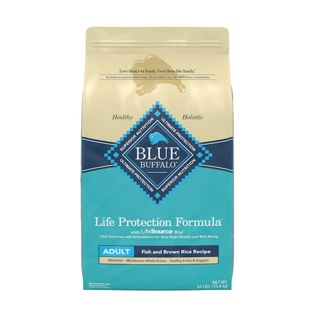 Blue Buffalo Life Protection Formula Natural Adult Fish and Brown Rice Dry Dog Food, 34 lbs. - Carousel image #1
