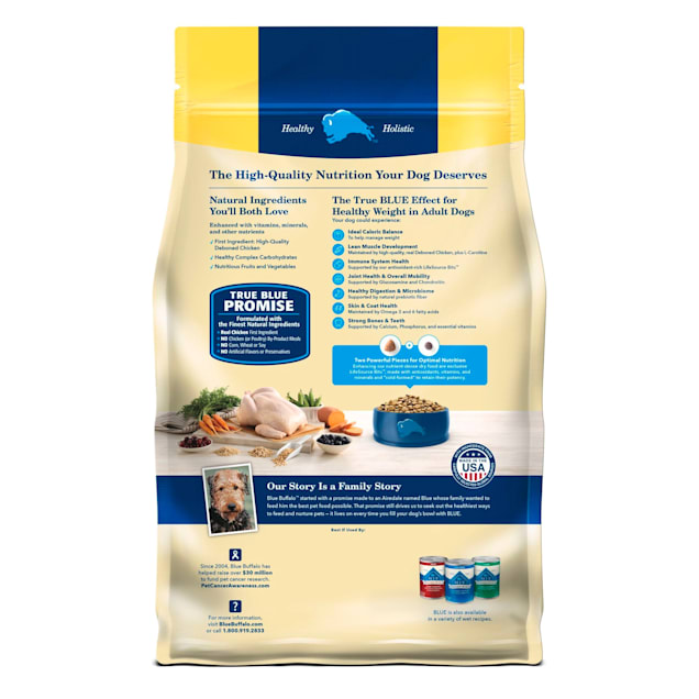 Blue Buffalo Life Protection Formula Healthy Weight Adult Chicken Brown Rice Recipe Dry Dog Food 30 lb