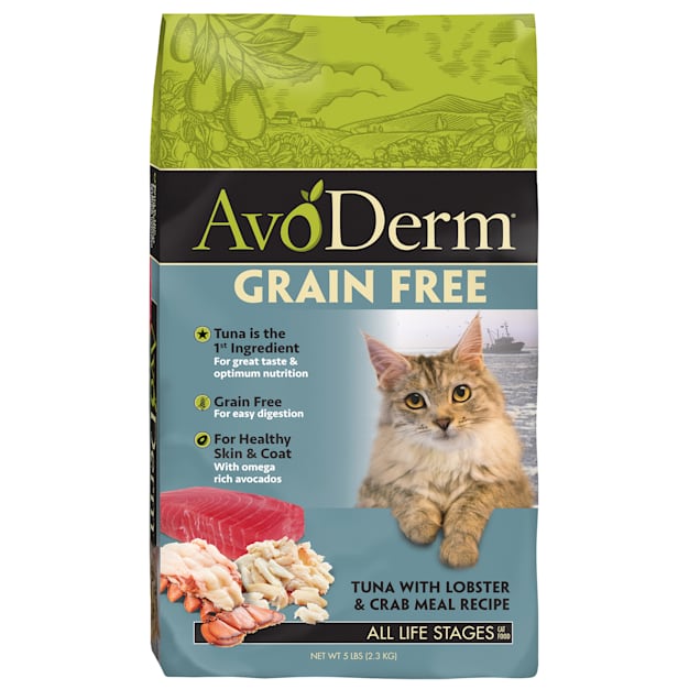 AvoDerm Grain Free Tuna with Lobster Crab Meals Dry Cat Food 5