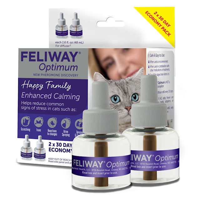 Feliway Enhanced Calming Pheromone Optimum Cat Diffuser, 48 ml., Pack of 2