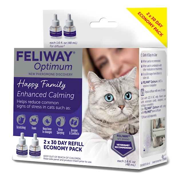 Feliway Enhanced Calming Pheromone Optimum Cat Diffuser, 48 ml., Pack of 2