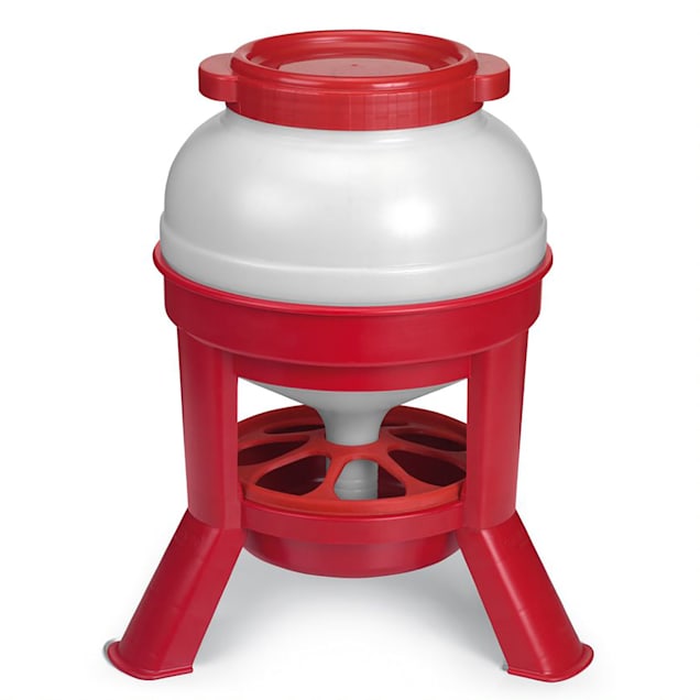 Little Giant White/Red Plastic Dome Feeder, 35 lbs. - Carousel image #1