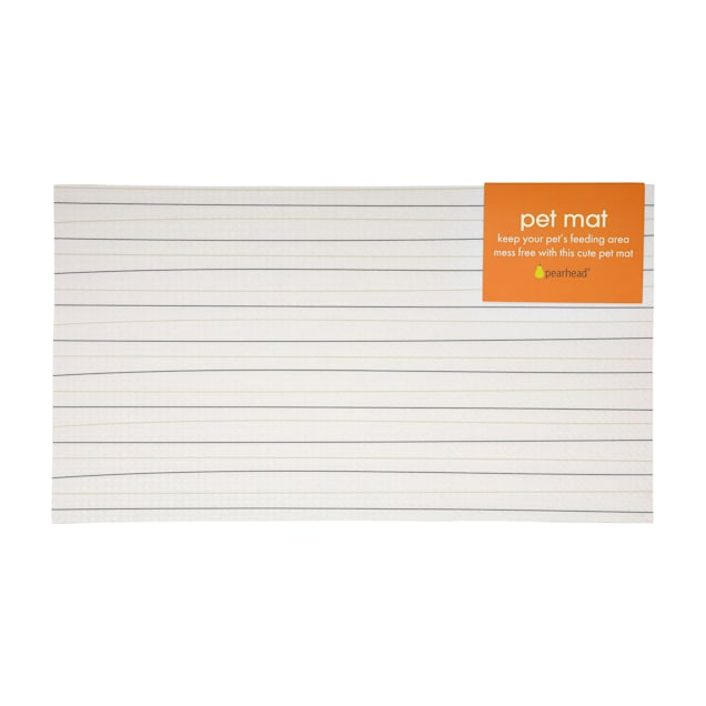 Pearhead Pet Anti Slip Stripes Food and Water Mat for Dogs and Cats 21 W X 12 H